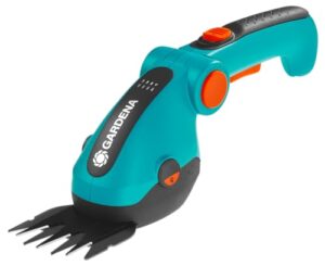 Gardena Akku-Grasschere ComfortCut Li: Rasenkantenschere mit 8 cm Schnittbreite, abwinkelbarer Komforthandgriff mit LED-Anzeige, Messerwechsel ohne Werkzeug