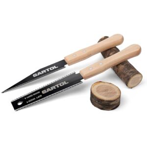 2-teiliges Set mit Ryoba-Säge und 6-Zoll-Bündigsege für präzise Holzbearbeitung und Tischlerei - SK5 Stahlblatt und traditioneller Holzgriff