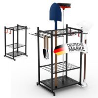 Gartengeräte Aufbewahrung Ständer, Organizer Garten Werkzeug, Gerätehalter für Garage, stehende Gartenwerkzeug Halterung