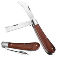 XHYASD Okuliermesser, Gartenmesser Klappbar mit 2 Klingen und Edelstahlklinge für Unkraut entfernen und Knospungs Arbeit