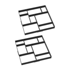 YARDIN Gehweg Form DIY Pflasterform 50x50x4,5 cm - Garten Schablone Kunststoff Gehwegplatten Quadratisch Beton Pflastersteine Terrassenplatten 2 Stück