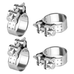4 Stück Gelenkbolzenschelle aus Edelstahl 304, Spannbereich 40-43mm, Einstellbar, Schlauchschellen, Rohrschellen, Spannbackenschellen, Auspuffschelle für Luftschläuche