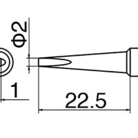 Hakko T18-DL2 - Soldering-Tip für professionelle Heimwerker, Chisel-Spitze, 2 mm x 22.5 mm