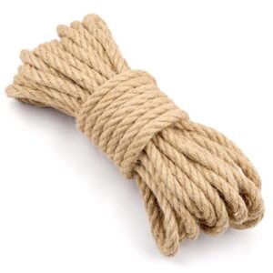 Hanfseil 10 mm, 10 m Juteseil, Natur Tau Seil Kordel für Bastelarbeiten, Garten und DIY Kunsthandwerk