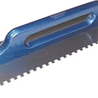 Haromac Schweizer Glättekelle, Made in Germany, 6x6 mm gezahnt, rostfrei, 500 x 130 mm, mit Holzgriff