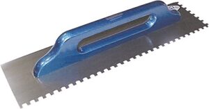 Haromac Schweizer Glättekelle, Made in Germany, 6x6 mm gezahnt, rostfrei, 500 x 130 mm, mit Holzgriff