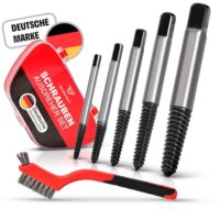 Effektiver Entferner für beschädigte Schrauben - HELDENKRAFT Schraubenausdreher Set mit 5 Größen und Zubehör - Linksausdreher aus Stahl zum Entfernen kaputter Schrauben