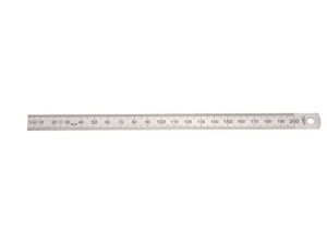 Helios Preisser Stahlmaßstab, biegsam und präzise Maßnahme mit 200 mm Länge aus rostfreiem Federbandstahl für verschiedene Anwendungen wie Zeichnen, Malen oder Bauausführung.