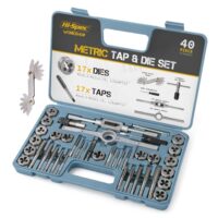 Hi-Spec 40-teilige Gewindebohrer und Schneideisen für DIY Heimwerker, kompletter Gewindeschneidesatz für M3 bis M12, Innen- und Außengewinde