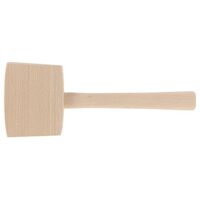 Holzhammer mit klüpfelhaften Holzköpfen aus Buche, Werkzeug für Tischler und Handwerker, Schlagkopf 90x115mm, 500g Gewicht
