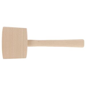 Holzhammer mit klüpfelhaften Holzköpfen aus Buche, Werkzeug für Tischler und Handwerker, Schlagkopf 90x115mm, 500g Gewicht