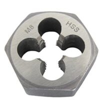 HSS Sechskant-Schneideisen DIN 382, Modell: M8 / Steigerung = 1.25 - hochwertiges Werkzeug für Heimwerker-Projekte mit Edelstahl-Messergriff und ISO-13-Messersystem