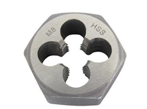 HSS Sechskant-Schneideisen DIN 382, Modell: M8 / Steigerung = 1.25 - hochwertiges Werkzeug für Heimwerker-Projekte mit Edelstahl-Messergriff und ISO-13-Messersystem