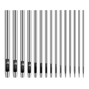 Professionelles Leder-Punch Werkzeug mit 15 verschiedenen Größen (0,5mm bis 6mm) für präzise runde Löcher in jeder Oberfläche