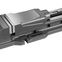 Generisch hydraulischer Maschinenschraubstock mit Backenbreite 100 mm und Öffnungsweite 170 mm in grauer Farbe. Robuste Bauart, hohe Präzision und Stabilität.