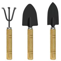 Vollausgestattetes Mini Gartenwerkzeug Set mit Gartenschaufel, Spaten und Rechen für den Einsatz im Garten bei Bonsai Pflanzen Topfblumen Lose Boden