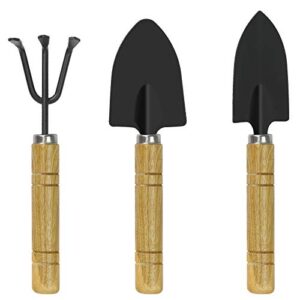 Vollausgestattetes Mini Gartenwerkzeug Set mit Gartenschaufel, Spaten und Rechen für den Einsatz im Garten bei Bonsai Pflanzen Topfblumen Lose Boden