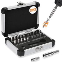 Jellas 22-tlg. Schraubenausdreher Set für beschädigte Schrauben, Härte 64-65HRC, aus Schnellarbeitsstahl, 2-12mm