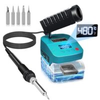 Kabelloser Lötkolben für Makita 18V Akku, schnelles Aufheizen, elektrische digitale LCD-Lötstation mit USB- und Typ-C-Ladeanschluss, tragbares verstellbares Lötkolben-Set für Heimwerker