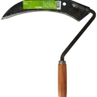 KERBL Sensensichel, handgeschmiedetes Werkzeug für Gartenarbeiten mit Schneideschutz und Holzgriff, 33 x 33 x 3,5 cm Sensenwerkzeug, hochwertig und langlebig