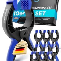 KISTEK Klemmzwingen Set - Federklemmen mit über 8cm Spannweite und starker Spannkraft für Holz, Metall und andere Materialien