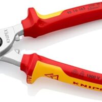 Knipex Kabelschere, 165 mm, VDE, für Cu- und AI-Kabel bis 15 mm (50 mm²), Einhandbedienung, Kabelschneider