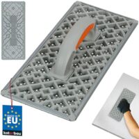 Schleifbrett für Styroporplatten, Nivellieren von Fugen zwischen Styroporplatten, effiziente Oberflächenbearbeitung, komfortable Handhabung und scharfe Reibefläche.