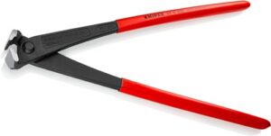 KNIPEX Kraft-Monierzange hochübersetzt mit Kunststoff überzogen schwarz atramentiert 300 mm für Heimwerker-Projekte, Monierzange für tiefliegende Eisen und Bindedrähte
