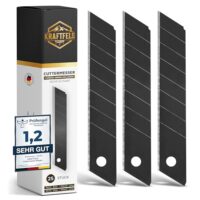 Kraftfels KRAFTFELS 25x Profi Cuttermesser Ersatzklingen aus hochwertigem Carbonstahl, scharf und gehärtet. Kompatibel mit jedem handelsüblichen Cuttermesser 18mm.