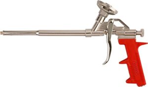Professionelle Bauschaumpistole aus Metall für handelsüblichen Pistolen-Bauschaum und Montage-Schaum, ergonomischer Kunststoffgriff