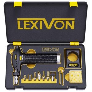 LEXIVON Butanbrenner, Premium Lötkolben Kit für Creme Brulée und Backen mit einstellbarer Flamme und 125 Watt Äquivalent