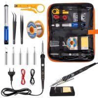 Lötkolben Set, 16 in 1 Soldering Iron Kit, Temperaturanpassung von 220 bis 480°C, Lötstation mit Zubehör, ideal für Reparaturarbeiten und kleine elektronische Projekte.