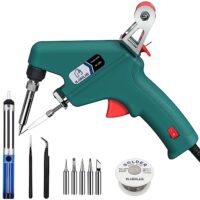 Hochwertiges Lötkolben-Set mit 60W-Lötpistole und Ein/Aus-Schalter für Elektronik-Reparatur, inklusive Lötdraht und Entlötpumpe, ideal für Profis und Einsteiger