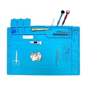 Lötmatte, Magnetfeldmatte, Reparatur- und Lötmatte Silikon 500°C Werkbankmatte für die Reparatur von Uhren Telefonen Laptops, magnetische Lötmatte (45 x 30 cm)