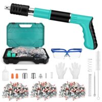 Manuelle Nagelpistole, 5 Gänge Nagelpistole Nail Gun mit 300 Runden Nägeln, Beton-Nagelpistole für Stahl & Beton, Tragbare Nail Gun für Decken-/Draht-Hider mit Handschuhen