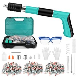 Manuelle Nagelpistole, 5 Gänge Nagelpistole Nail Gun mit 300 Runden Nägeln, Beton-Nagelpistole für Stahl & Beton, Tragbare Nail Gun für Decken-/Draht-Hider mit Handschuhen