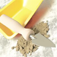 Maurerkelle mit sich verjüngender Spitze
