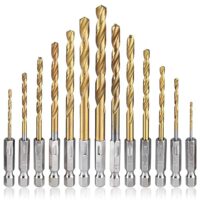 Mesee 13 Stück HSS Spiralbohrer Set, Titanbeschichtetes Metallbohrer für Holzbearbeitung und Kunststoff von 1,5 bis 6,5 mm