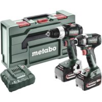 Metabo Combo Set 2.8.4 18V Akku-Maschinen im Set mit Akku-Schlagschrauber, Akku-Bohrschrauber, zwei Akkus und Ladegerät in einer MetaBox