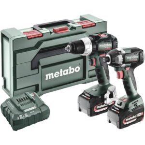 Metabo Combo Set 2.8.4 18V Akku-Maschinen im Set mit Akku-Schlagschrauber, Akku-Bohrschrauber, zwei Akkus und Ladegerät in einer MetaBox
