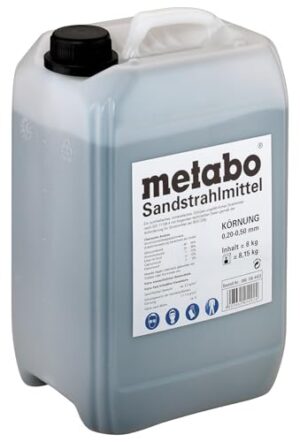 Metabo Sandstrahlmittel 8 kg Kanister für professionelle Oberflächenbearbeitung Körnung 0,2-0,5 mm