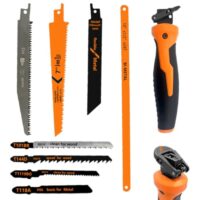 Metallsäge mit 8 Sägeblättern, Multifunktionale Handsäge zum Schneiden von Holz, Kunststoff, Metall und Sperrholz