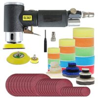 Mini Poliermaschine, Druckluft Polierer mit 24-teiligen Polierschwämmen und ergonomischem Design für das Polieren von Autoslacken
