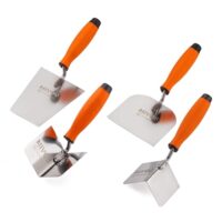 Mivos Kellen-Set 4-teilig - Edelstahl-Kellen mit Softgriff und Rostfrei-Gefüge. Perfektes Werkzeug für Verputzarbeiten, Mauerarbeiten und Trockenbauarbeiten.
