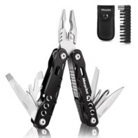 Morpilot Multitool Werkzeug, 25 in 1 Faltbares Edelstahl Multifunktionales Zange mit 11 Schraubendreher Bits und Gurtcliptasche