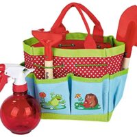 Krabbelkäfer gefüllte Gartentasche für Kinder, Gartenarbeits-Set mit Tasche, Schaufel, Harke und Sprühflasche, buntes Spielzeug für Kleinkinder, praktisches Werkzeugset für unbeschwerte Gartenstunden