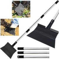 Multifunktionale Reinigungsschaufel 28 cm, Unkrautschaber mit Stiel, Gartenwerkzeug zum Entfernen von Unkraut, Moos und Schnee