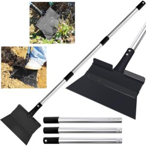 Multifunktionale Reinigungsschaufel 28 cm, Unkrautschaber mit Stiel, Gartenwerkzeug zum Entfernen von Unkraut, Moos und Schnee