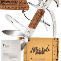 Multitool für Papa - Hochwertiges Edelstahl Werkzeug mit Hammer, Messer, Schraubendreher und mehr. Ideal für Heimwerker, Camping und Outdoor Abenteuer.
