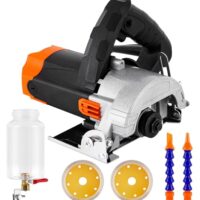 Elektrischer Fliesenschneider Nass 1000 W mit abnehmbarer Wassertank und 2 Klingen für Keramikfliesen, Steinmauerfräse (110 mm Klinge)